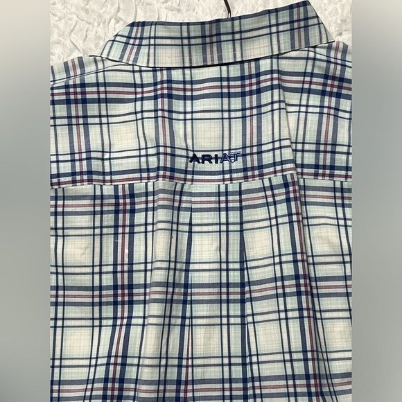 ARIAT PRO SERIES MENS WHITE BLUE SHIRT XL - Picture 5 of 9